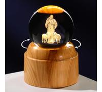 Arikyrist 3D Good Shepherd Crystal Ball 2.36" Religious Gifts for Women Men with LED Rotatable Base Laser Engraved Jesus Figurine Presents on Christmas, Christian Catholic Church Keepsakes