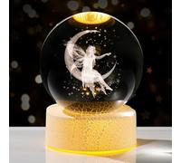 Arikyrist 80mm Crystal 3D Fairy Ball Gifts for Women Ornaments with Light