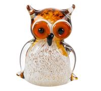 Arikyrist Amber Crystal Owl Figurine - Unique Gift for Owl Lovers Women Men Friend Glass Keepsake Collection Handcrafted Animal Sculpture Desk Decor Paperweight for Office Home