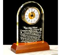 Arikyrist Aunt Gifts from Niece Nephew to My Aunt Glass Clock with Wooden LED Light Base Unique Birthday Christmas Mother's Day Thanksgiving Gift for Auntie