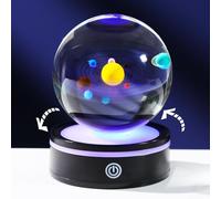 Arikyrist Crystal 3D Colorful Solar System Ball Rotatable Gifts for Women
