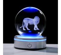 Arikyrist Crystal 3D Lion Figurine 3.15in Ball Gifts for Him Lion Lovers