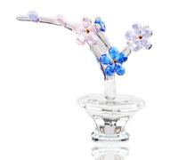 Arikyrist Crystal Colorful Forget Me Not Gifts for Women Collectible Figurines Glass Flowers Ornaments for Room Unique Presents for Her Parents on Christmas