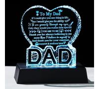 Arikyrist Crystal Dad Keepsake with LED Base - Decorative Plaque Gift for Fathers Day, Birthday, Christmas - K9 Crystal, Colored
