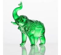Arikyrist Crystal Elephant Figurine Home Decor, Glass Statue Gifts for Women Men, Collectible Animals Tabletop Decoration Sculpture With Trunk Up Ornaments (Green)