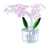 Arikyrist Crystal Forget Me Not Flowers Figurines Gifts for Women Pink Glass Flowers Collectible Ornaments for Home Romantic Presents for Her Wife on Wedding Valentine's Day