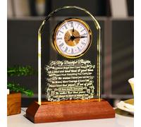 Arikyrist Daughter Gifts from Mum Dad Glass Quartz Clock Keepsake with LED Base To My Daughter Presents for Birthday Christmas