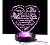 Arikyrist Diamond 60th Anniversary Wedding Gift for Women Couple with Light