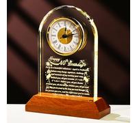 Arikyrist Happy 40th Birthday Glass Clock Gifts for Women, Men - 40 Year Old Birthday Gift with Wooden Light Base for Her Him, Turning 40 Quartz Clock Gift Idea for Mom Dad Unique Keepsake