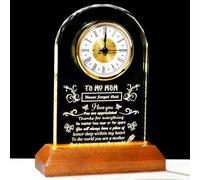 Arikyrist Lovely Birthday Crystal Clock Gifts for Mom from Daughter Son, Unique to My Mom Gifts with Wooden Light Base for Mother’Day, Valentines, Thanksgiving, Christmas