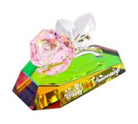 Arikyrist Multicolor Crystal Rose Figurines 40th Wedding Anniversary Romantic Gifts for Couples Parents Happy 40 Years Ruby Wedding Anniversary Flower Presents Ornaments for Home