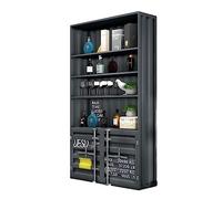 ARINAL Independent Bookshelf Retro Container Industrial Wind Commercial Floor Display Cabinet Wine Rack Rack Multi-layer Display Cabinet Shelf Bookcase Organizer (Color : F, Size : 120 * 35 * 210cm)