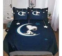 ARINAL Snoopy Bedding Set,3D Comics Duvet Cover with Pillowcases, for Soft Microfiber Quilt Cover with Zipper Closure 3 Piece Set King(220x240cm)