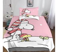 ARINAL Snoopy Bedding Set Duvet Cover Set for 3D Printed 3 Piece Set Soft Breathable Anime Comforter Cover Quilt Cover with Zipper Closure Soft Microfiber Single（135x200cm）