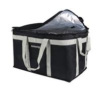 Arineng Food Delivery Insulated Bag, Insulated Cold Meal Bag, Built-in Base Plate, for Hot and Cold Food Takeout, Commercial Catering Transportation - 23 * 14 * 15 inches (NO Partitioned, Black)