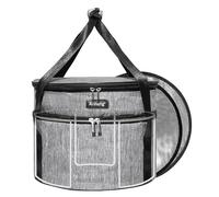 Arineng Pie Carrier, Hard-Sided Design, Insulated Bag for Casseroles, Round Insulated Cooler, Pie Tray with Lid and Handle for Hot and Cold Food Casserole Trays (Grey)