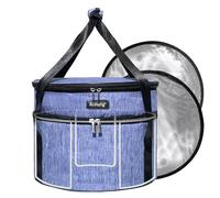 Arineng Pie Carrier, Hard-Sided Design, Insulated Bag for Casseroles, Round Insulated Cooler, Pie Tray with Lid and Handle for Hot and Cold Food Casserole Trays (Purple)