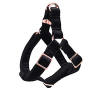 ARING PET Black Dog Harness, Soft and Comfortable Velvet Dog Harness with Adjustable Heavy Duty Metal Buckle for Boy and Girl Dogs, Medium