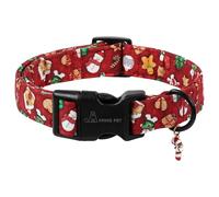 ARING PET Christmas Dog Collar, Cute Santa Claus Dog Collar, Holiday Red Lightweight Pet Collars with Quick Release Plastic Buckle for Boys&Girls Dogs, X-Large