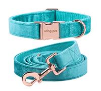 ARING PET Dog Collar and Lead Set, Velvet Dog Collar and Lead, Comfortable Adjustable Collar and Lead Set for Boys and Girls Dogs