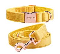 ARING PET Dog Collar and Lead Set, Velvet Dog Collar and Lead, Soft, Comfortable and Adjustable Dog Collars for Small Medium Dogs.