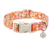 ARING PET Dog Collar, Cute Flower Collar, Comfortable Orange Dog Collar with Quick Release Plastic Buckle for Boys and Girls Dogs