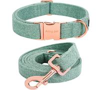 ARING PET Dog Collar with Leash, Cotton Cute Dog Collar and Leash Set, Adjustable Dog Collars with Metal Buckle for Small Medium Large Boy and Girl Dogs