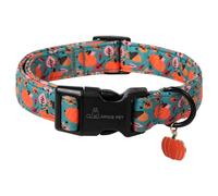 ARING PET Halloween Dog Collar, Cute Pumpkin Dog Collar with Quick Release Plastic Buckle, Comfortable Green Cotton Collar for Boys and Girls Dogs