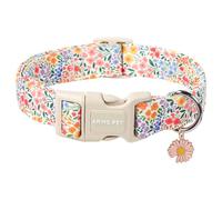 ARING PET Summer Dog Collar, Colourful Flowers Dog collar with Quick Release Plastic Buckle, Comfortable Cotton Pet Collar for Boys&Girls Dogs, Medium
