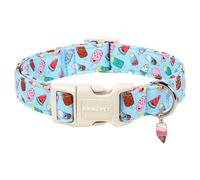 ARING PET Summer Dog Collar, Cute Blue Ice Cream Doggy Collars for Puppy Small Medium Large Boy Girl Dogs Pet, for Daily Photos Outdoor Beach Walking Hiking Picnic-M
