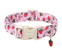 ARING PET Summer Dog Collar, Strawberry Dog Collar with Quick Release Plastic Buckle, Comfortable Cotton Pet Collar for Boys&Girls Dogs, Small