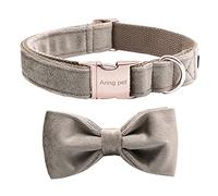 ARING PET Velvet Dog Collar-Bowtie Dog Collars, Soft&Comfortable Adjustable Velvet Collars Gifts with Bow for Small Medium Large and Girl Boy Dogs