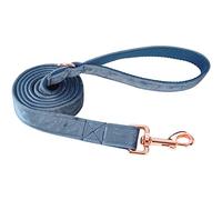 ARING PET Velvet Dog Leashes & Collars, Handmade Blue Velvet Walking Leash for Small to Large Dogs