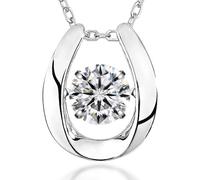 ARINZA Moissanite Necklace for Women, 1 Ct 925 Sterling Silver Dancing Stone Pendant, 18+2 Inch Chain, Valentine’s Day Christmas Gift for Her, Wife, Mom, Anniversary, Birthday, 45.72 cm, Sterling