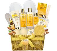 ArioseMonde - Bath & Body Gift Set, Luxury Spa Gift Basket for Home, Honey Almond Scent, Bath Set, Pampering Gifts