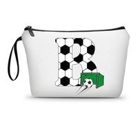 ARIOSEY Football Birthday Appreciation Graduation Gifts Small Initial Makeup Toiletry Bag for Her Women Teacher Stuff Friend Girl-A, Soccer