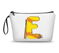 ARIOSEY Football Birthday Appreciation Graduation Gifts Small Initial Makeup Toiletry Bag for Her Women Teacher Stuff Friend Girl-A, Softball, 9" 2" 6.3" Inches, E