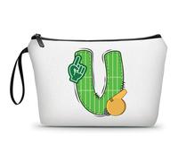 ARIOSEY Football Birthday Appreciation Graduation Gifts Small Initial Makeup Toiletry Bag for Her Women Teacher Stuff Friend Girl-A, Football