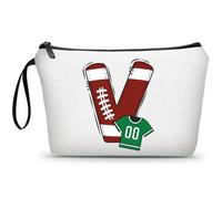 ARIOSEY Football Birthday Appreciation Graduation Gifts Small Initial Makeup Toiletry Bag for Her Women Teacher Stuff Friend Girl-A, Football
