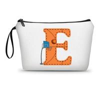 ARIOSEY Football Birthday Appreciation Graduation Gifts Small Initial Makeup Toiletry Bag for Her Women Teacher Stuff Friend Girl-A, Basketball