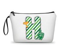 ARIOSEY Football Birthday Appreciation Graduation Gifts Small Initial Makeup Toiletry Bag for Her Women Teacher Stuff Friend Girl-A, Football, H