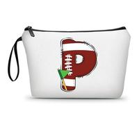 ARIOSEY Football Birthday Appreciation Graduation Gifts Small Initial Makeup Toiletry Bag for Her Women Teacher Stuff Friend Girl-A, Football, P