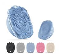ARIOSOX, Soft Silicone Body Scrubber Gentle Like a Hand Exfoliating Your Skin and Build Up Lather, Back Large Suction Cup Easy to Store, & Deep Clean (Blue Body Scrubber + Face Scrubber)