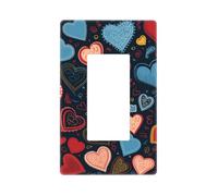 arious heart shapes Wall Plate Cover 1 Gang Light Switch Cover Decorative Single Duplex Wall Plates Standard Size Decorator Blank Electrical Switch Plate Cover for Electrical Outlets