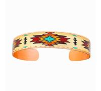 Arisan Handmade Sunburst Bracelets for Unisex, Native American Cuff Bracelets Open-ended Copper Cuff Adjustable