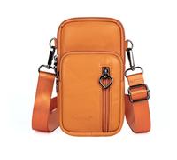 Ariscobull Stylish Small Genuine Top Grain Leather Crossbody Bag For Women - Mini Cell Phone Purse Wallet, Multi-Pocket Design Adjustable (Orange | Medium)