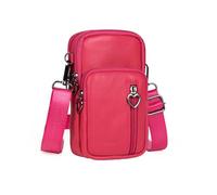Ariscobull Stylish Small Genuine Top Grain Leather Crossbody Bag For Women - Mini Cell Phone Purse Wallet, Multi-Pocket Design Adjustable (Raspberry | Medium)