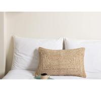 Arise Export Square Natural Jute Hand-Woven Cushion Covers for Couch, Sofa Boho Home Décor Bohemian Cushion Case (16x24 Inch)