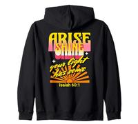 Arise Shine Your Light Has Come Isaiah 60:1 Retro 1970's Zip Hoodie