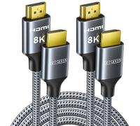 ARISKEEN 8K HDMI 2.1 Cable 0.5M 2Pack,High-Speed 48Gbps HDMI 2.1 Cable, Supports 8K@60HZ, 4K@120Hz,eARC,Dynamic HDR,Compatible with PS4/5 TV Monitor Blu-ray Soundbar DVD Laptop